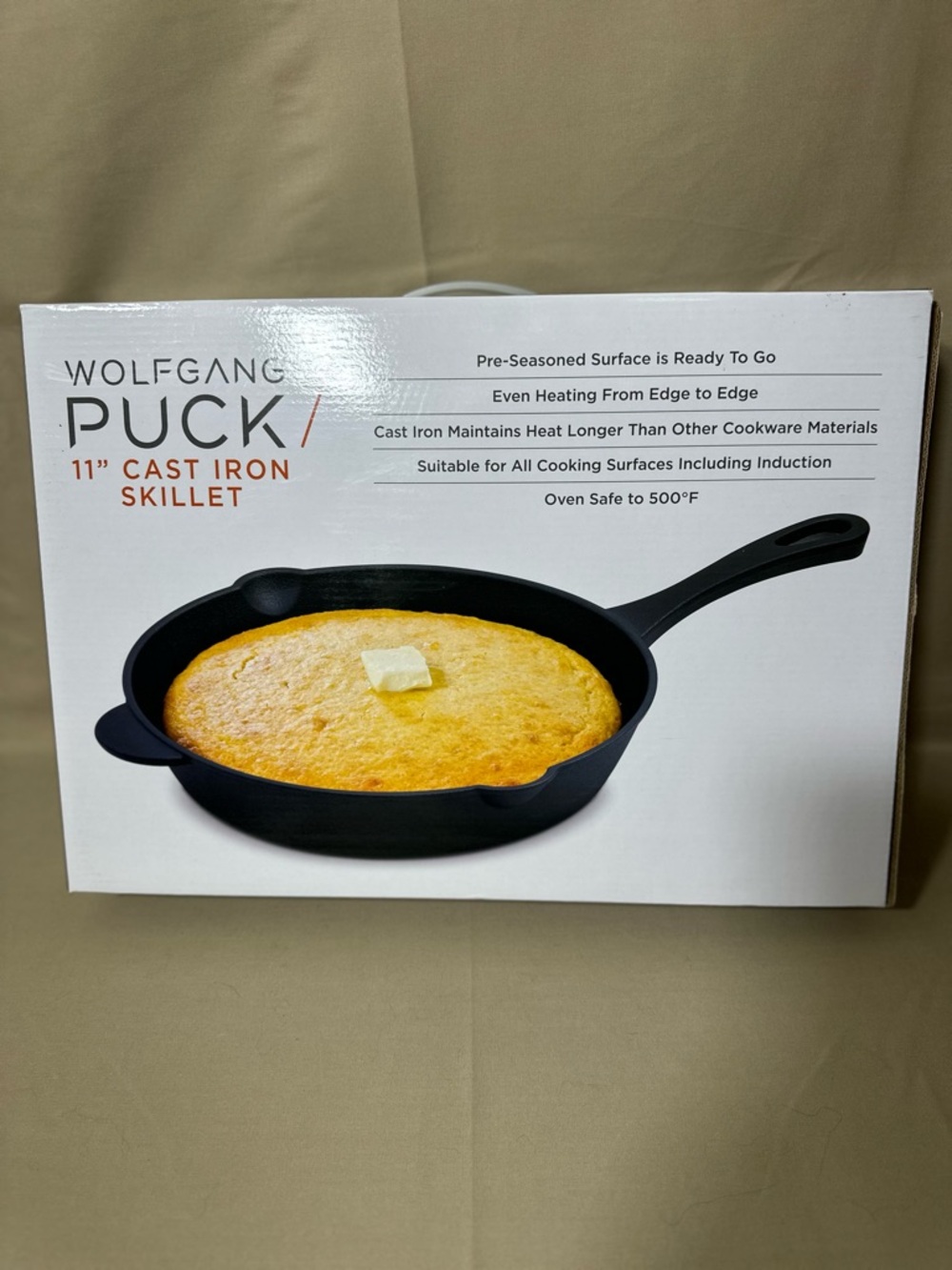 Wolfgang Puck 11” Cast Iron Skillet - Black